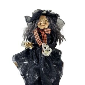 Halloween Witch Decor 24" Tabletop Display  Weighted Shelf Sitter - Read DESC.
